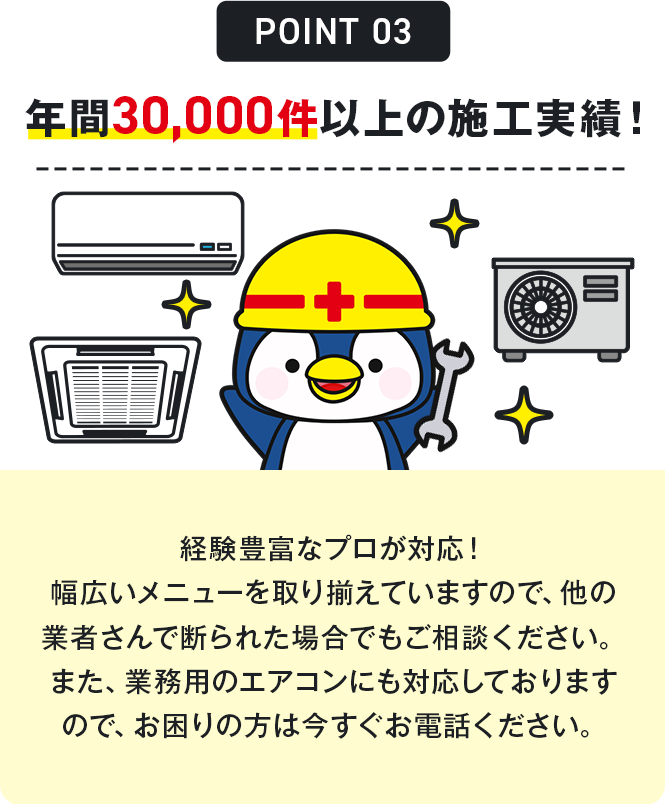 年間30,000件以上の施工実績！